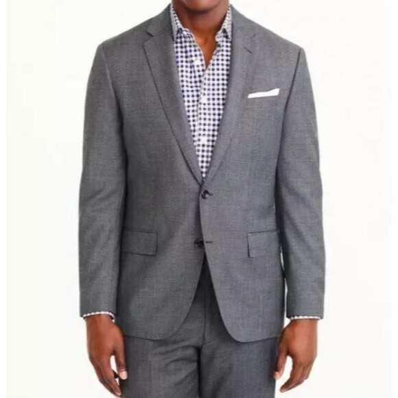 J.Crew $498 Thompson Suit Jacket Double Vent Worsted Wool 40R Charcoal‎ NEW